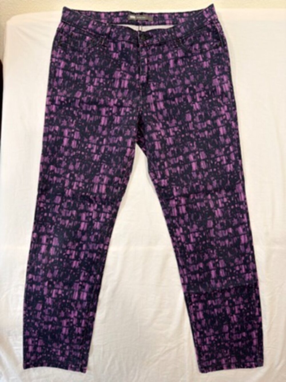 Levi's Mid Rise Skinny Jeans W32 L32 Purple Black Print Stretch Denim